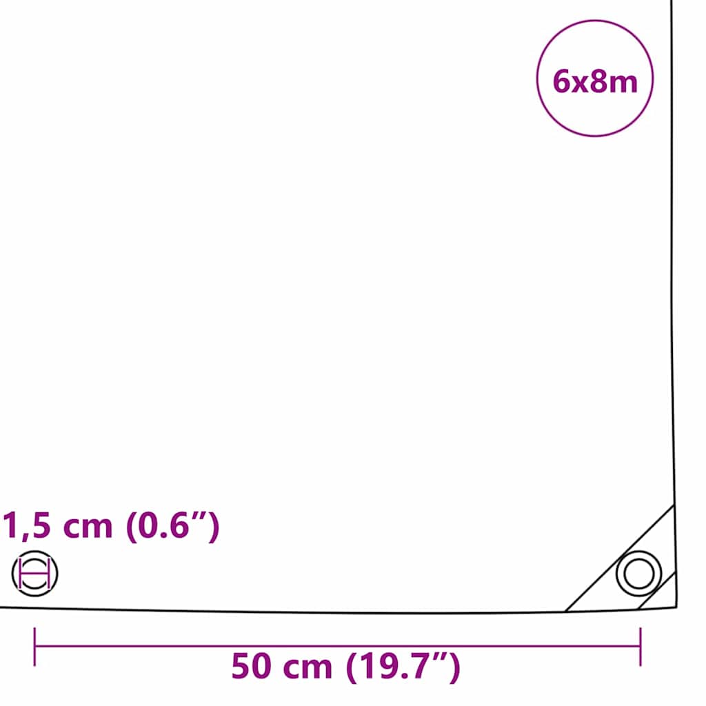 Cerada 650g / m² Bež 6 x 8 m Platno s PVC premazom