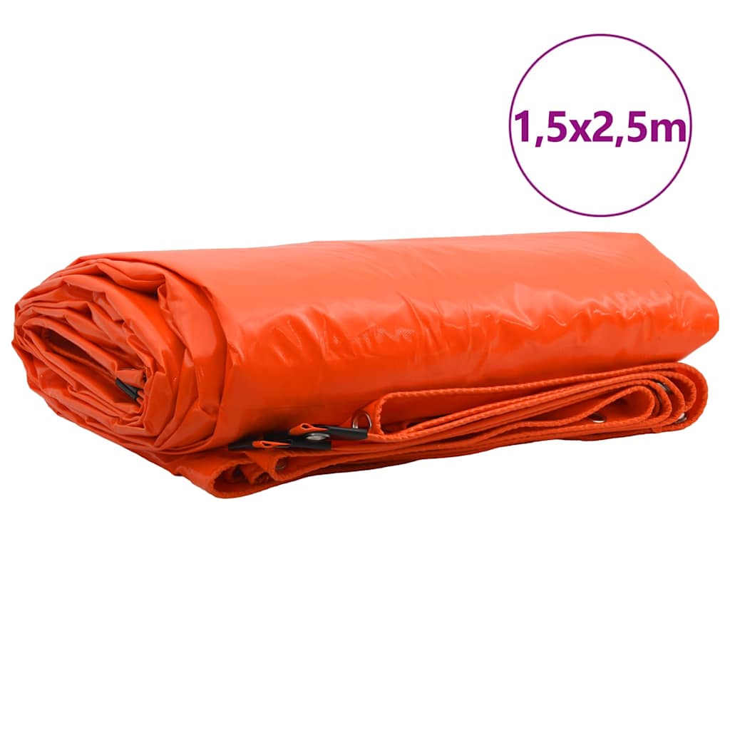 Cerada 650g / m² Narančasta 1,5 x 2,5 m Platno s PVC premazom