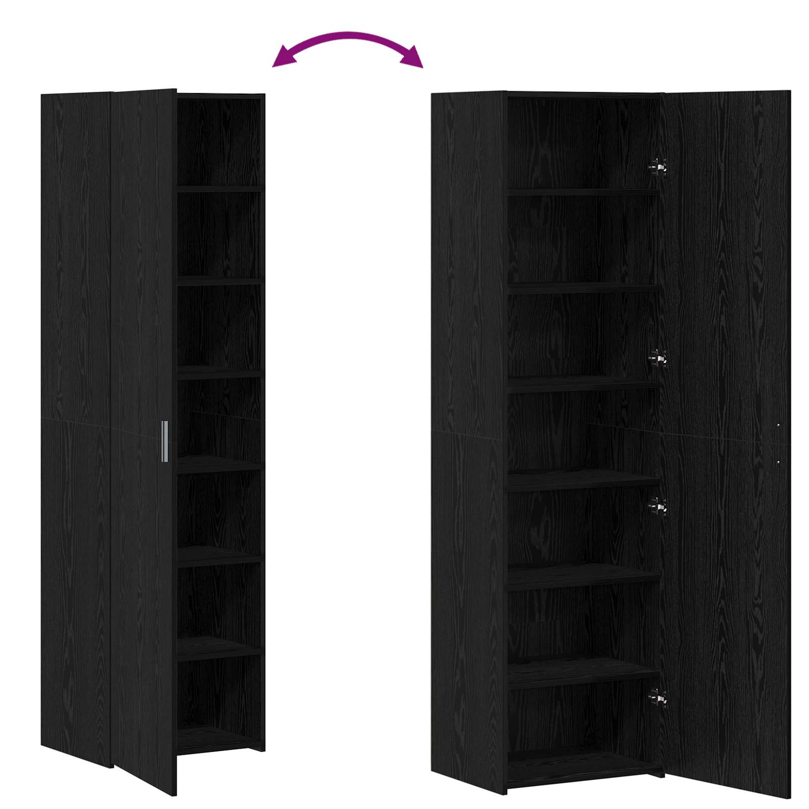 Kreveta 3 pcs Crni hrast