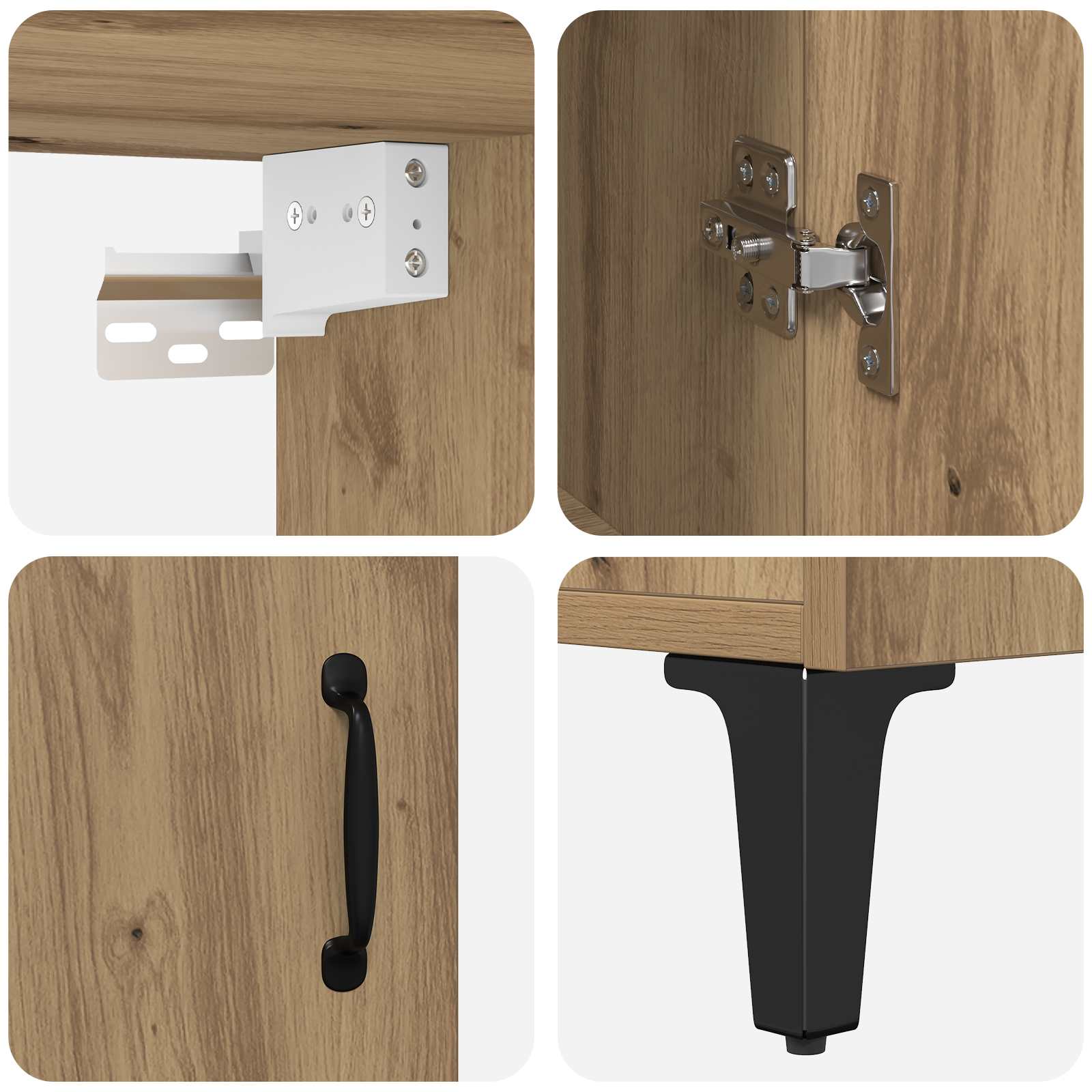 Highboard 2 pcs Umjetnički hrast Konstruirano drvo