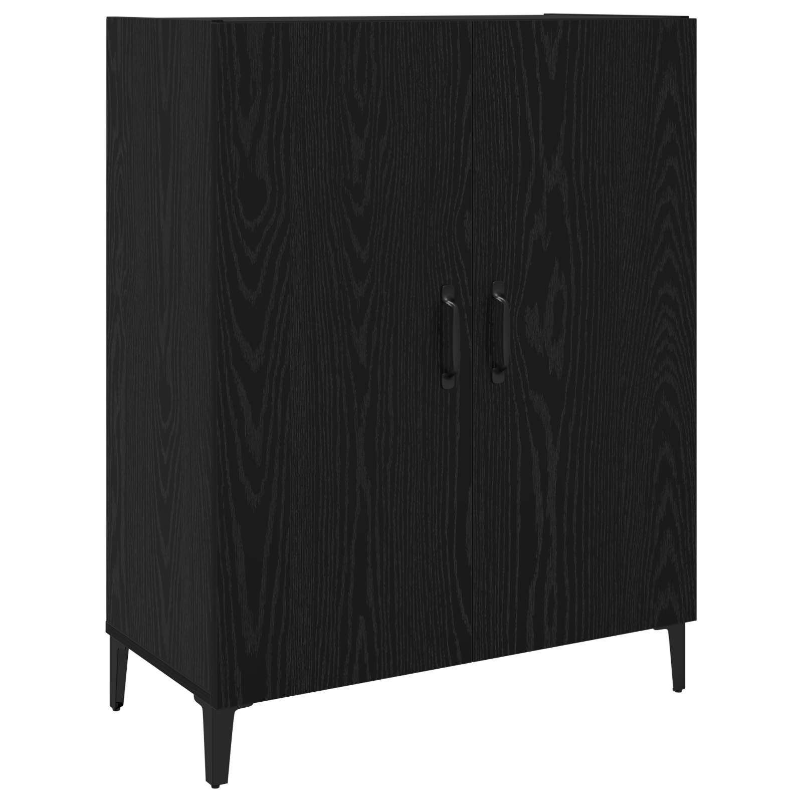 Highboard 2 pcs Crni hrast Konstruirano drvo