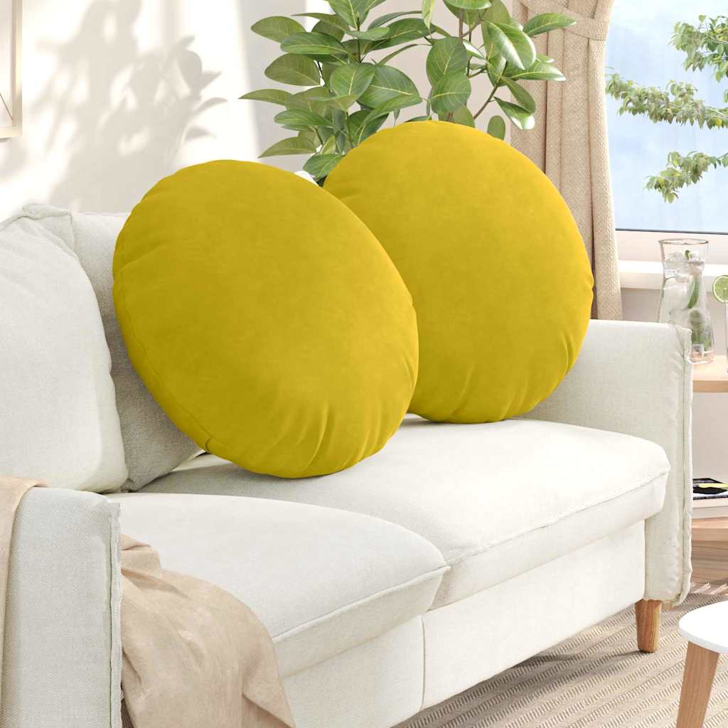 Jastučići za sjedenje 2 pcs Žuta Ø60 x 21 cm Baršun