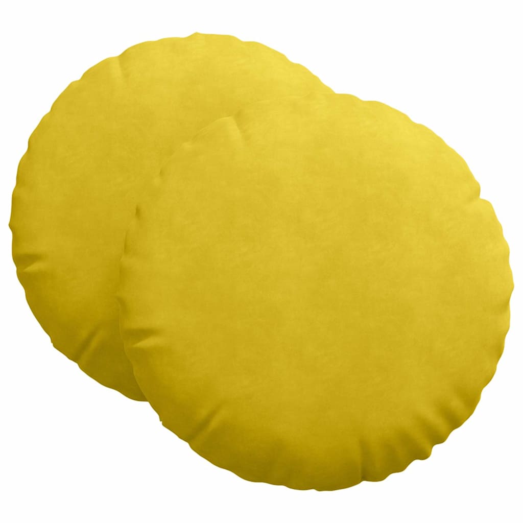 Jastučići za sjedenje 2 pcs Žuta Ø60 x 21 cm Baršun