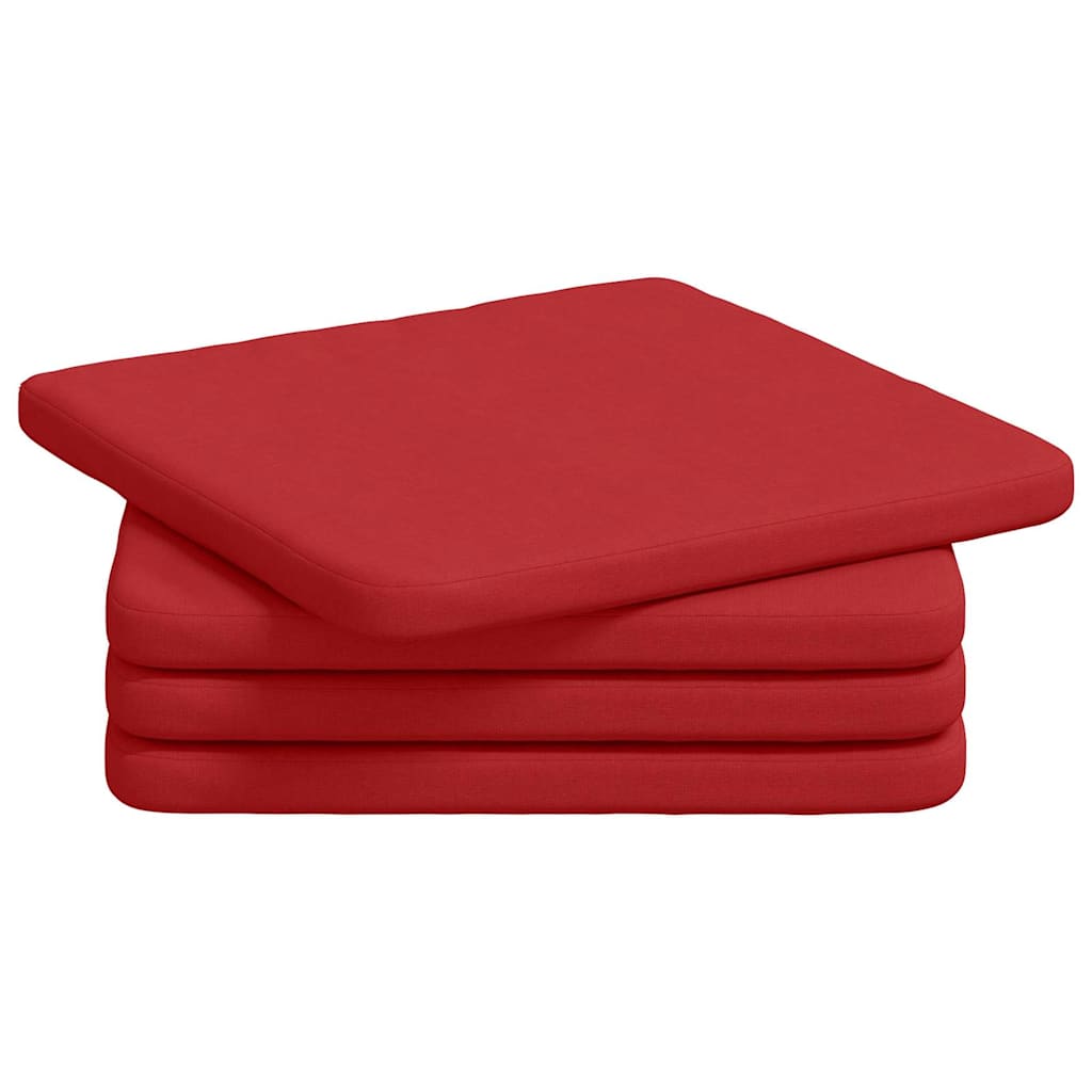 Jastučići za sjedenje 4 pcs Crvena 40 x 40 x 3 cm tkanina