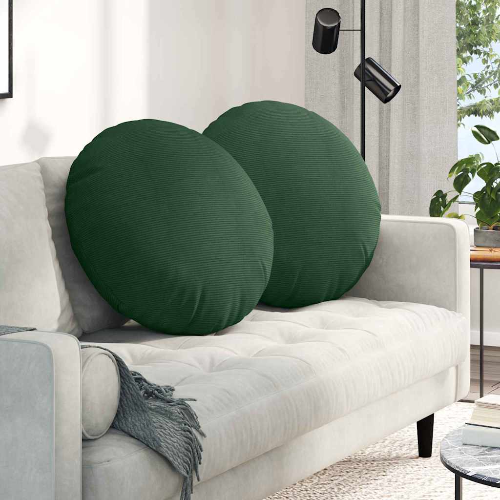 Jastučići za sjedenje 2 pcs Tamnozelena Ø60 x 21 cm