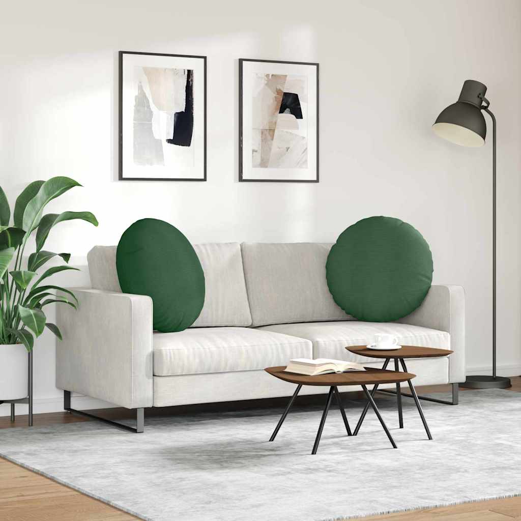 Jastučići za sjedenje 2 pcs Tamnozelena Ø60 x 21 cm