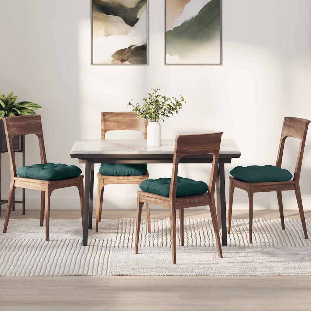 Jastučići za sjedenje 4 pcs Tamnozelena 45 x 45 x 12 cm tkanina