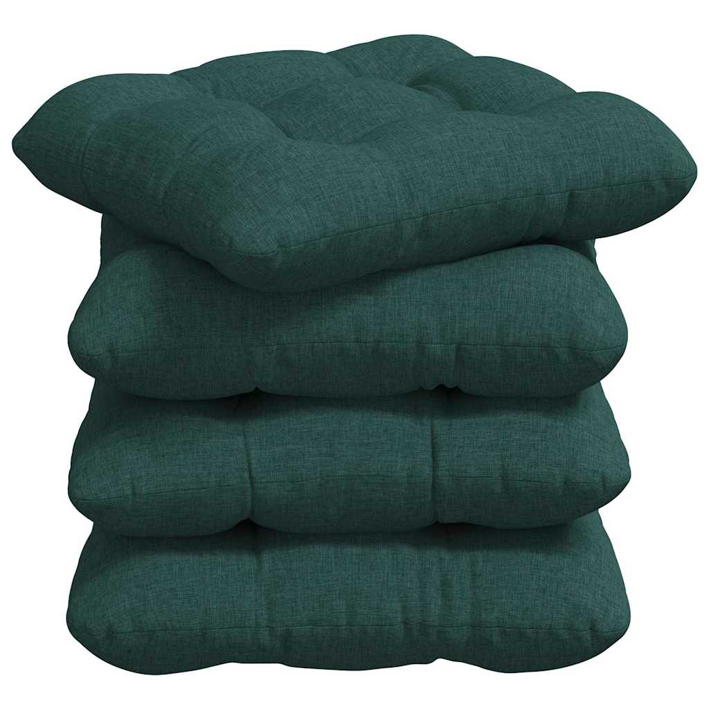 Jastučići za sjedenje 4 pcs Tamnozelena 45 x 45 x 12 cm tkanina