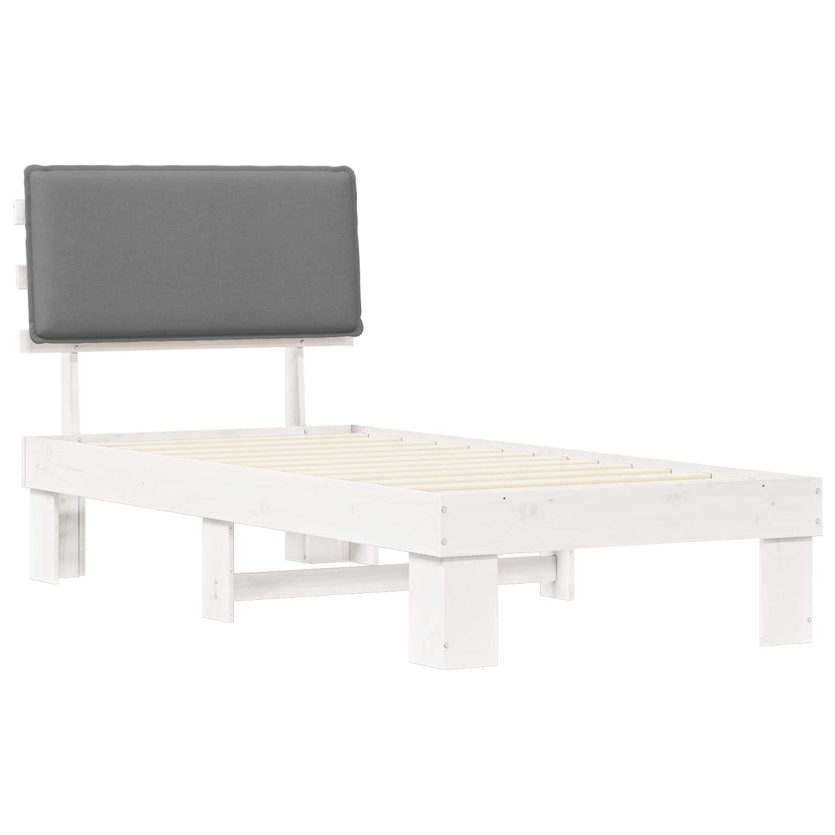 Krevetni okvir s tapiciranim uzglavljem Svijetlo siva Svjetlosiva 90 x 190 cm