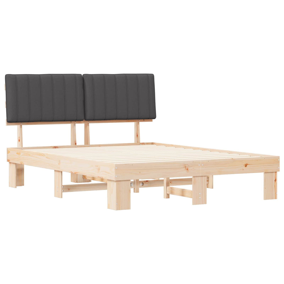 Krevetni okvir s tapiciranim uzglavljem Tamnosiva 160 x 200 cm