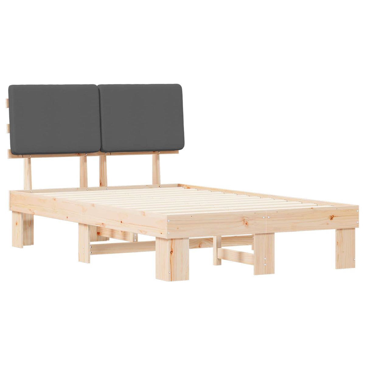 Krevetni okvir s tapiciranim uzglavljem Tamnosiva 120 x 200 cm