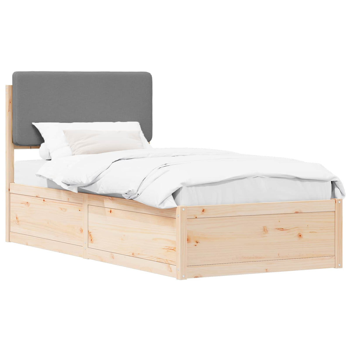 Krevetni okvir s tapiciranim uzglavljem Svijetlo siva Svjetlosiva 205.5 x 95.5 x 93 cm