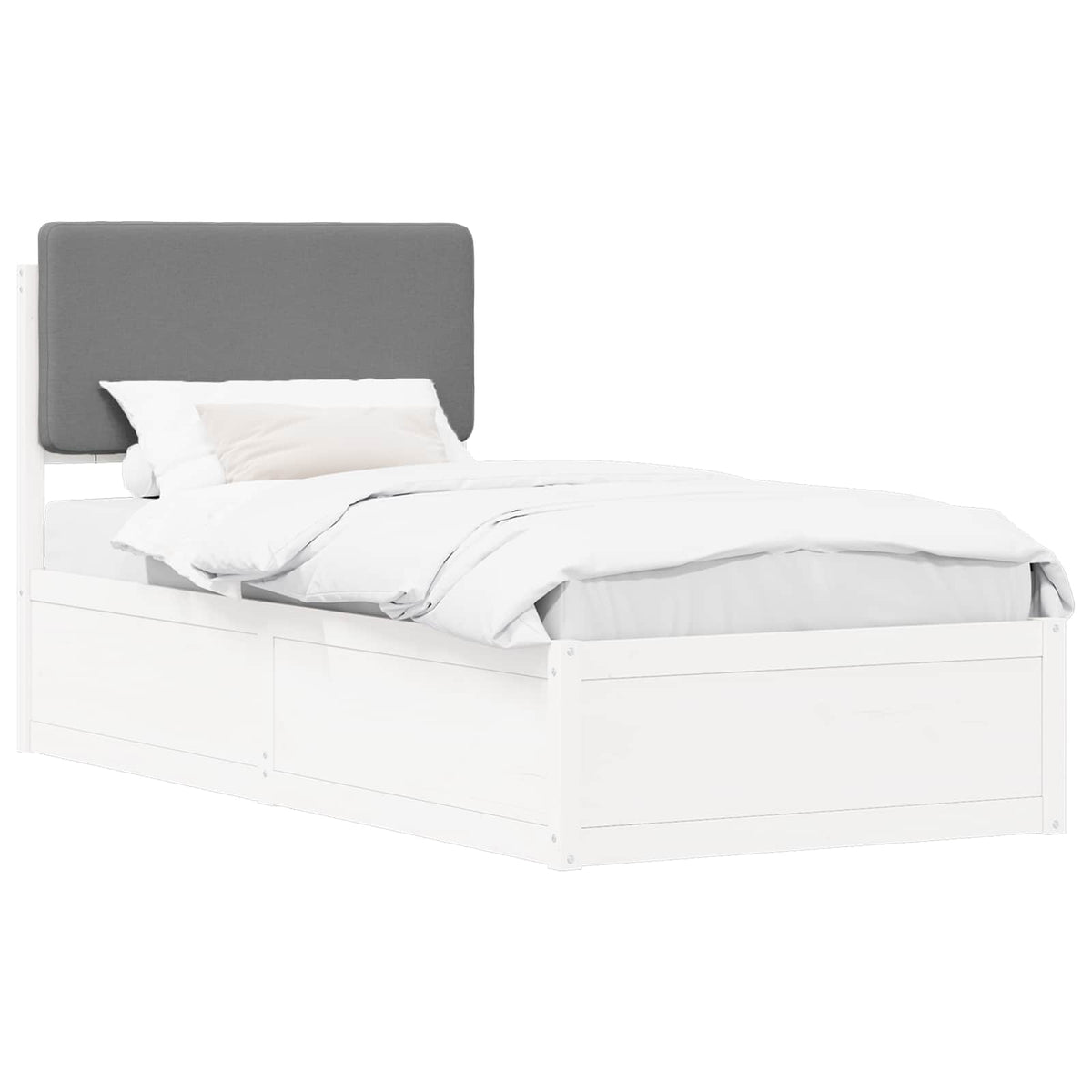 Krevetni okvir s tapiciranim uzglavljem Svijetlo siva Svjetlosiva 205.5 x 95.5 x 93 cm