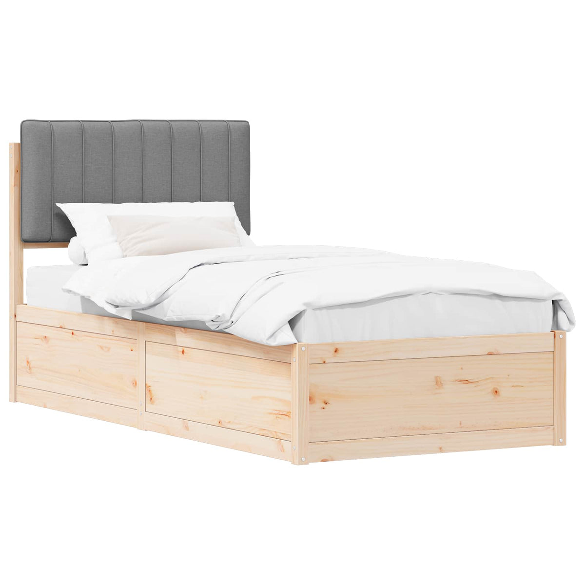 Krevetni okvir s tapiciranim uzglavljem Svijetlo siva Svjetlosiva 205.5 x 95.5 x 93 cm