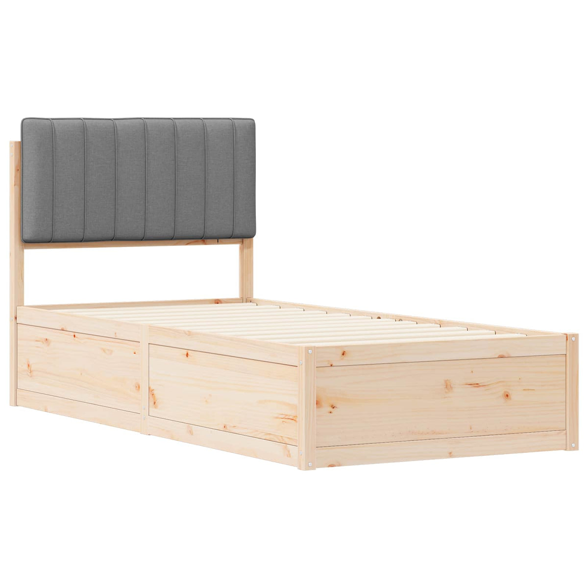 Krevetni okvir s tapiciranim uzglavljem Svijetlo siva Svjetlosiva 205.5 x 95.5 x 93 cm