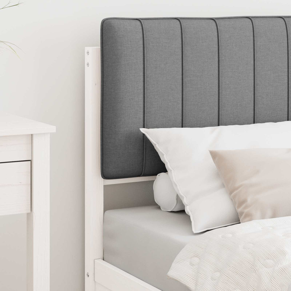 Krevetni okvir s tapiciranim uzglavljem Svijetlo siva Svjetlosiva 195.5 x 80.5 x 93 cm