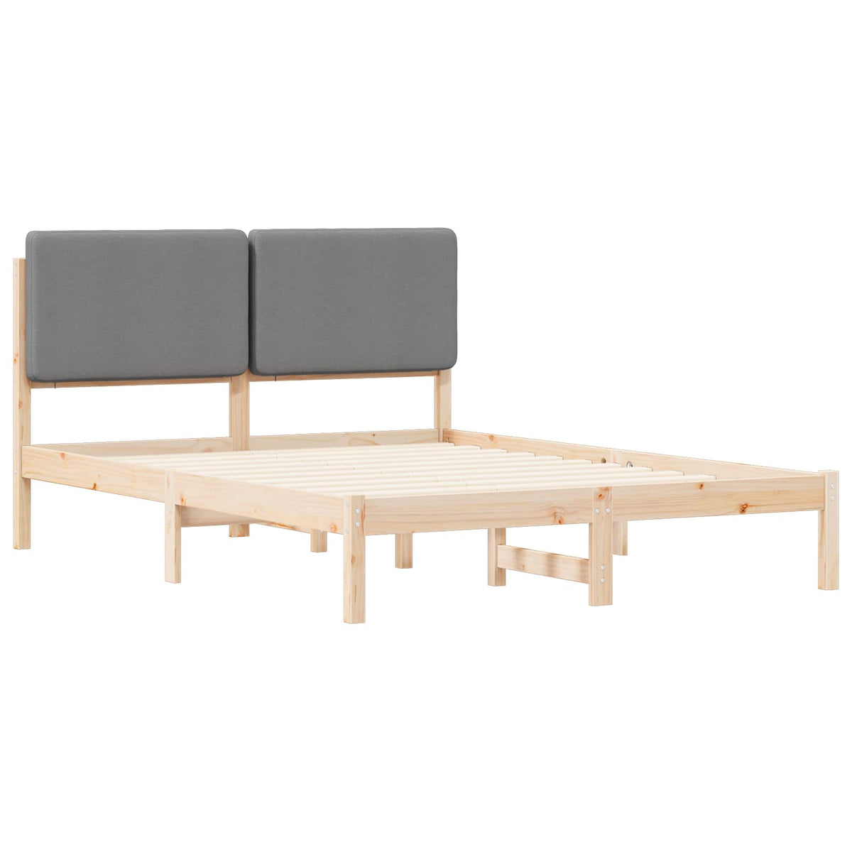 Krevetni okvir s tapiciranim uzglavljem Svijetlo siva Svjetlosiva 205.5 x 165.5 x 84.5 cm