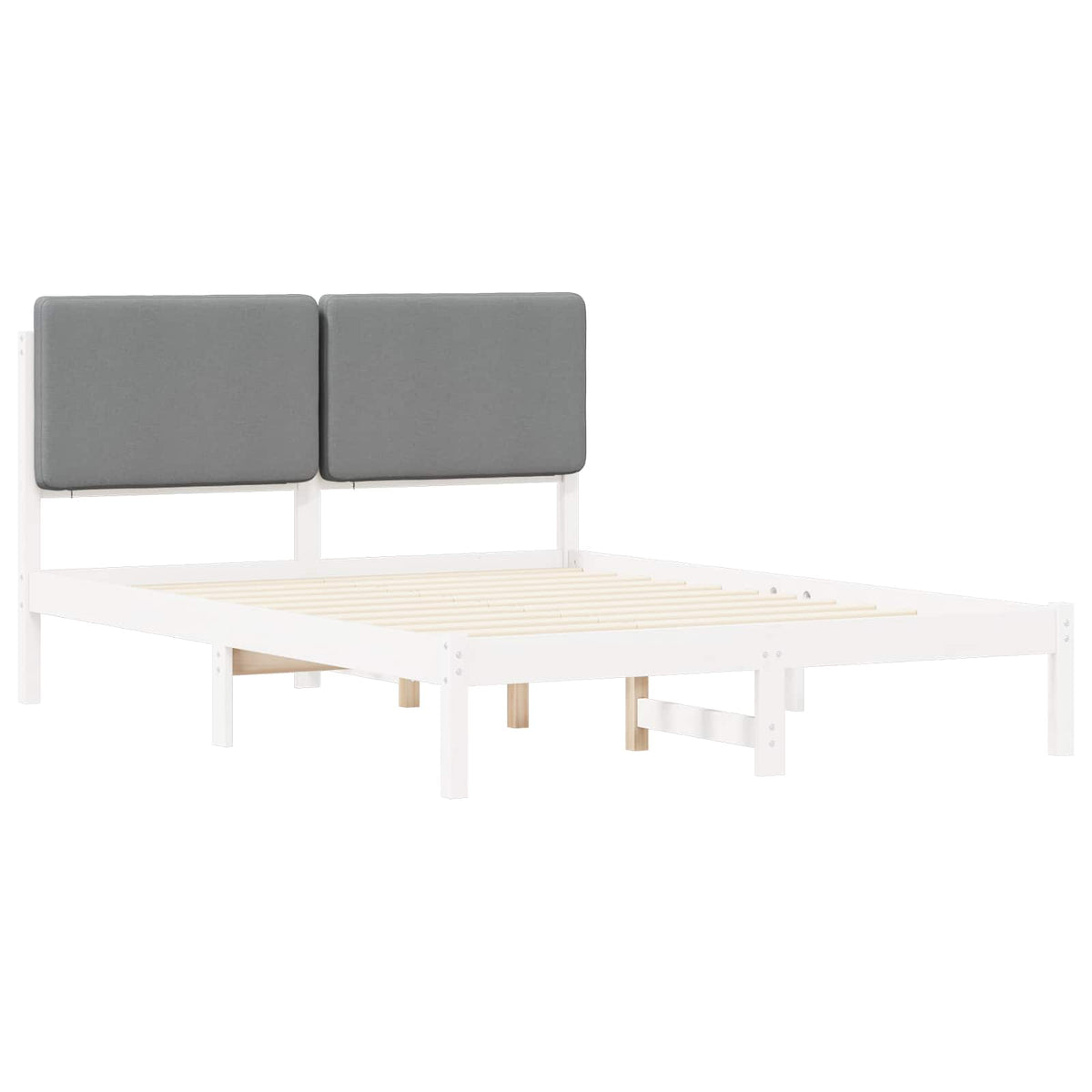 Krevetni okvir s tapiciranim uzglavljem Svijetlo siva Svjetlosiva 195.5 x 145.5 x 84.5 cm