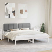 Krevetni okvir s tapiciranim uzglavljem Svijetlo siva Svjetlosiva 205.5 x 185.5 x 84.5 cm
