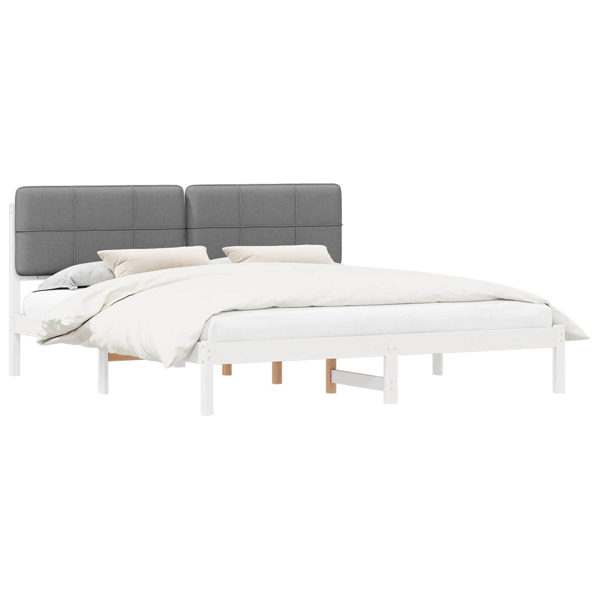Krevetni okvir s tapiciranim uzglavljem Svijetlo siva Svjetlosiva 205.5 x 185.5 x 84.5 cm