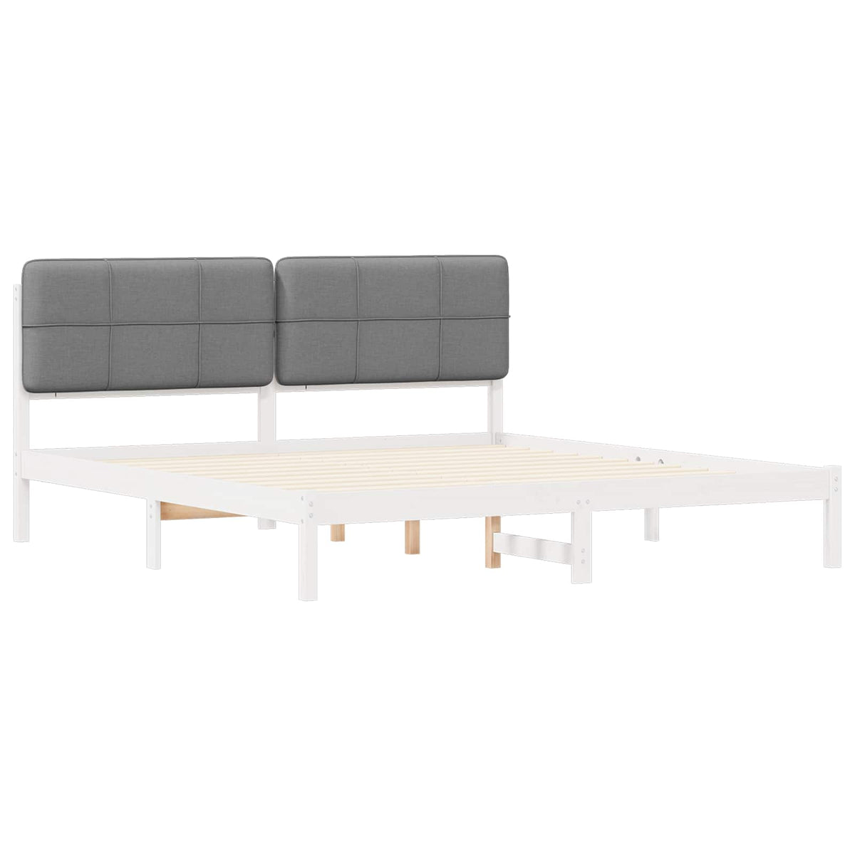 Krevetni okvir s tapiciranim uzglavljem Svijetlo siva Svjetlosiva 205.5 x 185.5 x 84.5 cm