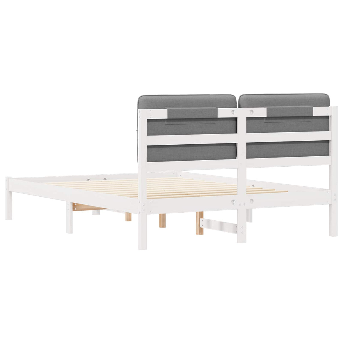 Krevetni okvir s tapiciranim uzglavljem Svijetlo siva Svjetlosiva 205.5 x 165.5 x 84.5 cm