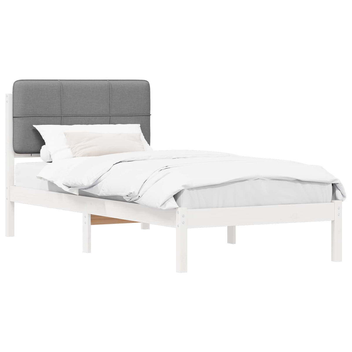Krevetni okvir s tapiciranim uzglavljem Svijetlo siva Svjetlosiva 205.5 x 105.5 x 84.5 cm