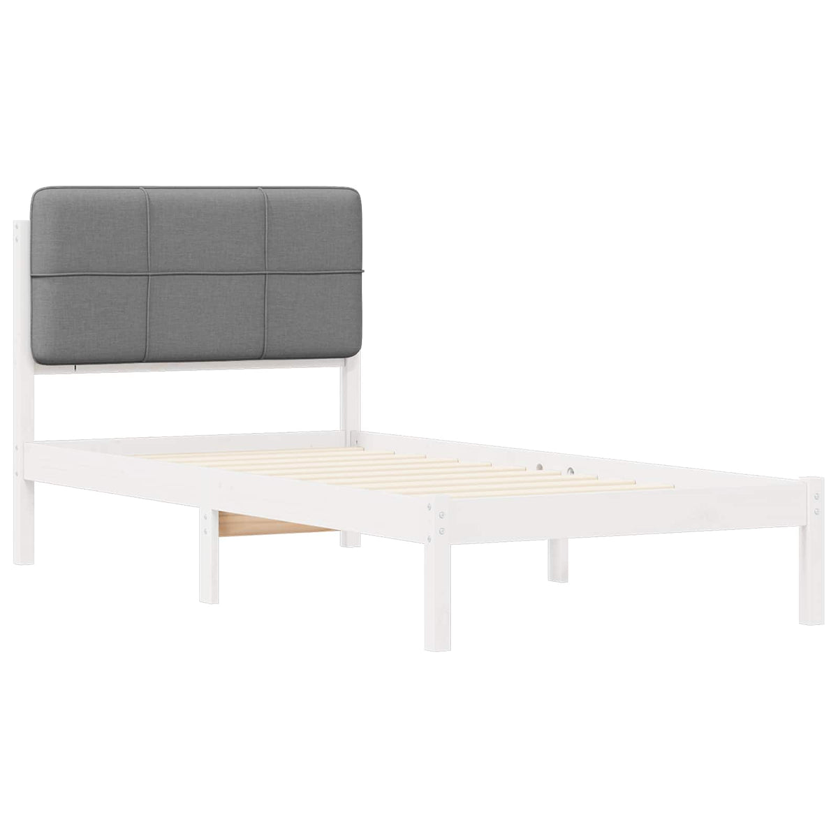 Krevetni okvir s tapiciranim uzglavljem Svijetlo siva Svjetlosiva 205.5 x 105.5 x 84.5 cm
