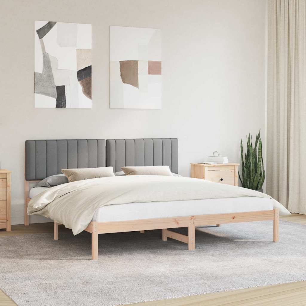 Krevetni okvir s tapiciranim uzglavljem Svijetlo siva Svjetlosiva 205.5 x 185.5 x 84.5 cm