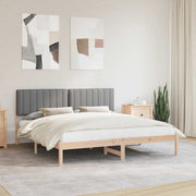 Krevetni okvir s tapiciranim uzglavljem Svijetlo siva Svjetlosiva 205.5 x 185.5 x 84.5 cm
