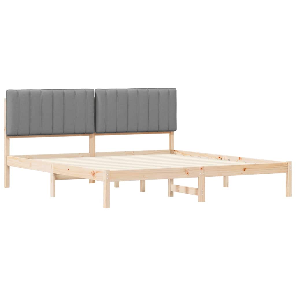 Krevetni okvir s tapiciranim uzglavljem Svijetlo siva Svjetlosiva 205.5 x 185.5 x 84.5 cm