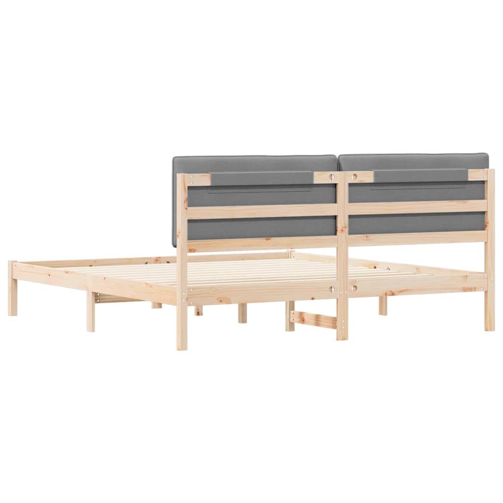 Krevetni okvir s tapiciranim uzglavljem Svijetlo siva Svjetlosiva 205.5 x 185.5 x 84.5 cm