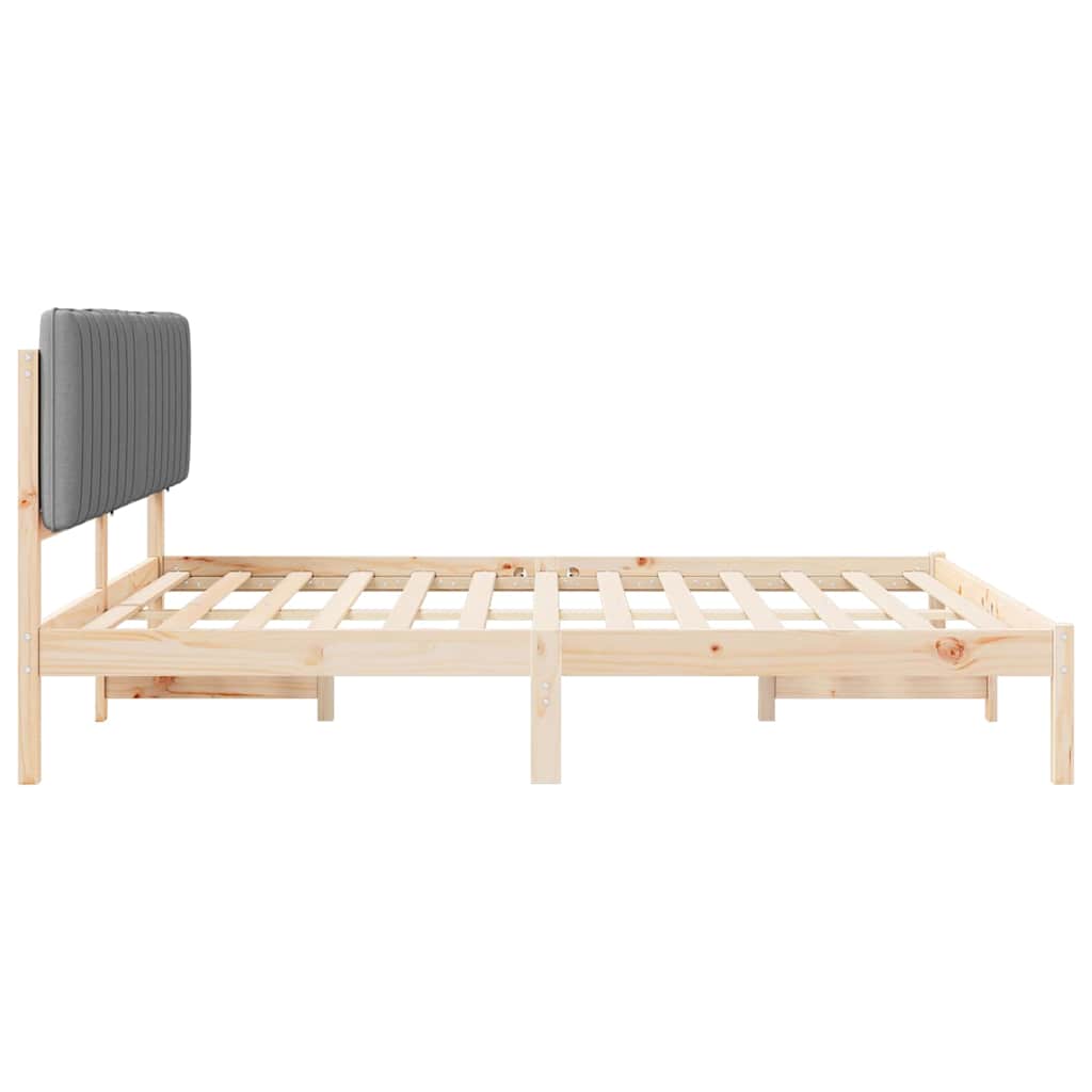 Krevetni okvir s tapiciranim uzglavljem Svijetlo siva Svjetlosiva 205.5 x 185.5 x 84.5 cm
