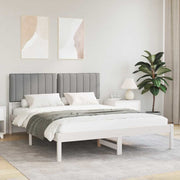Krevetni okvir s tapiciranim uzglavljem Svijetlo siva Svjetlosiva 205.5 x 165.5 x 84.5 cm