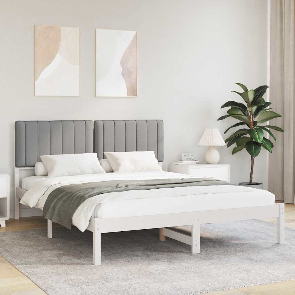 Krevetni okvir s tapiciranim uzglavljem Svijetlo siva Svjetlosiva 205.5 x 165.5 x 84.5 cm