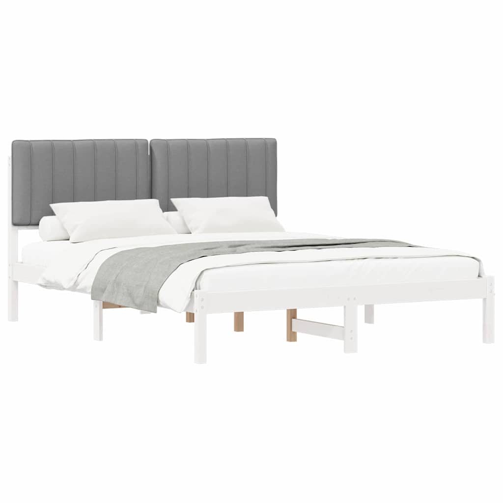 Krevetni okvir s tapiciranim uzglavljem Svijetlo siva Svjetlosiva 205.5 x 165.5 x 84.5 cm