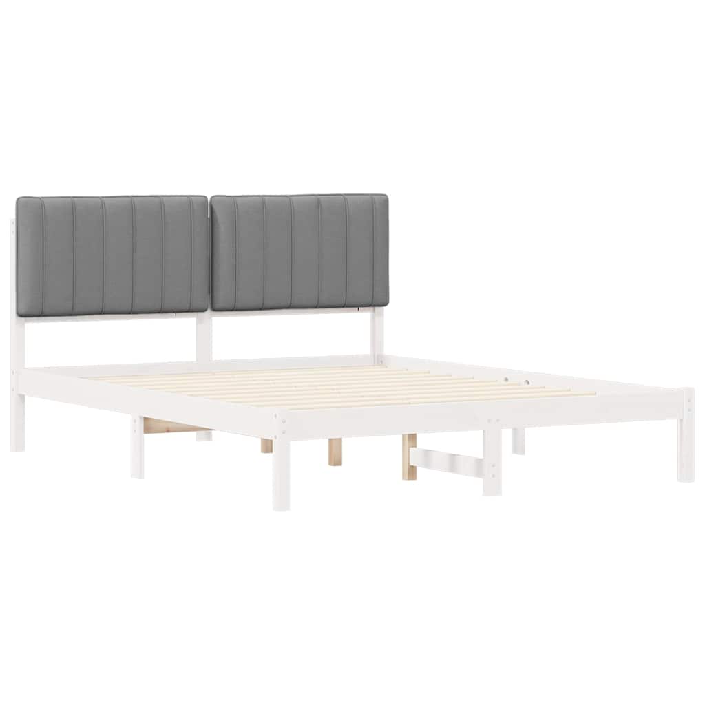 Krevetni okvir s tapiciranim uzglavljem Svijetlo siva Svjetlosiva 205.5 x 165.5 x 84.5 cm
