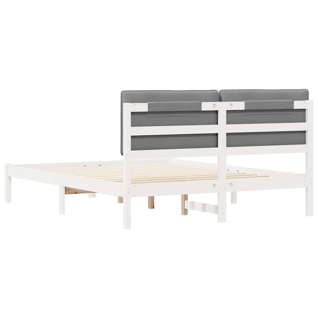 Krevetni okvir s tapiciranim uzglavljem Svijetlo siva Svjetlosiva 205.5 x 165.5 x 84.5 cm