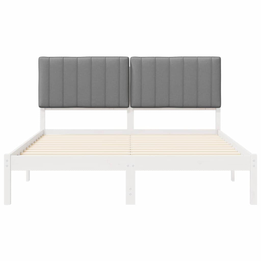 Krevetni okvir s tapiciranim uzglavljem Svijetlo siva Svjetlosiva 205.5 x 165.5 x 84.5 cm