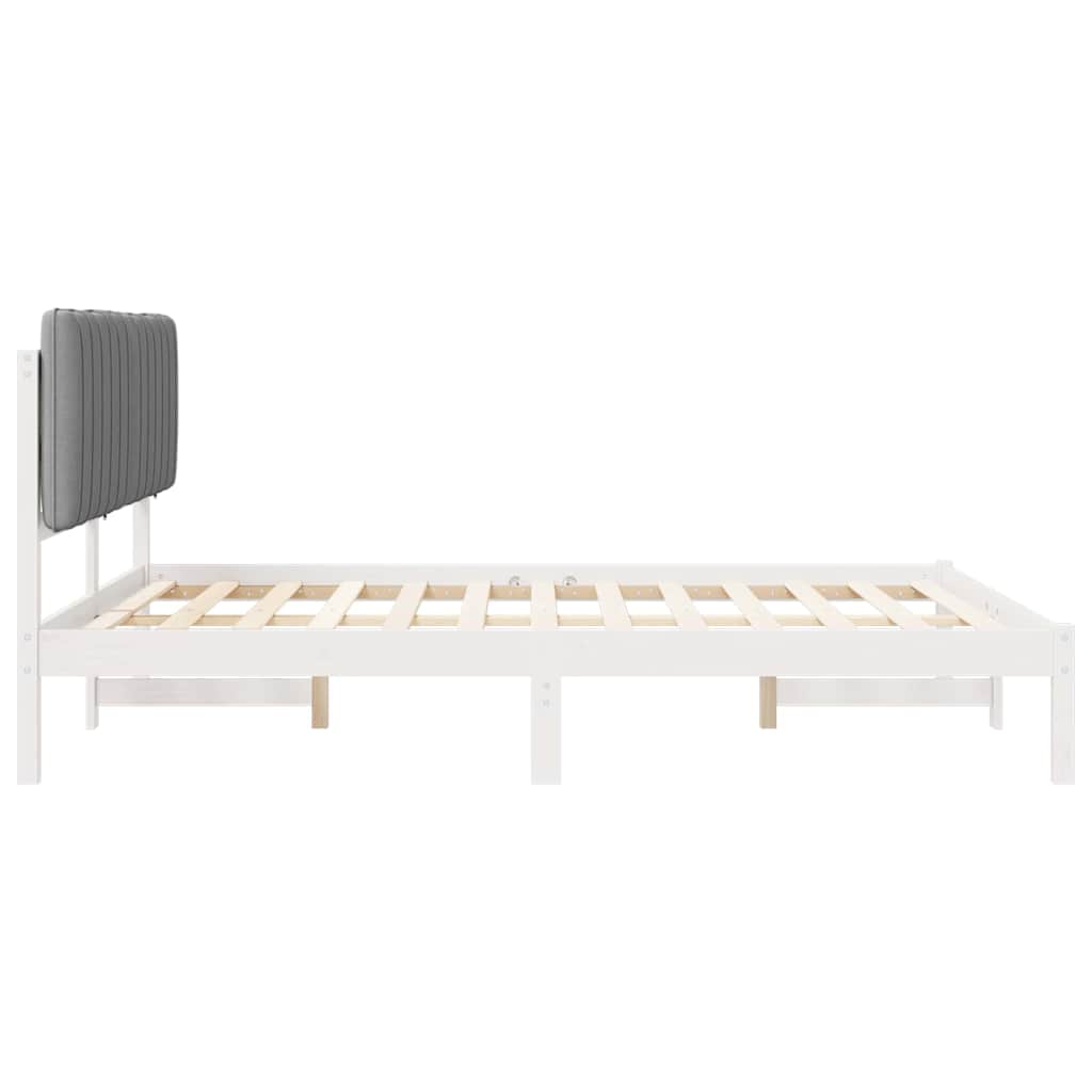 Krevetni okvir s tapiciranim uzglavljem Svijetlo siva Svjetlosiva 205.5 x 165.5 x 84.5 cm