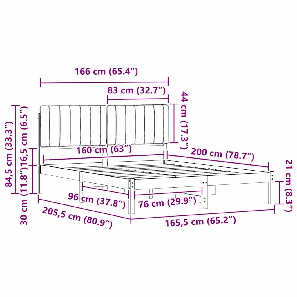 Krevetni okvir s tapiciranim uzglavljem Svijetlo siva Svjetlosiva 205.5 x 165.5 x 84.5 cm