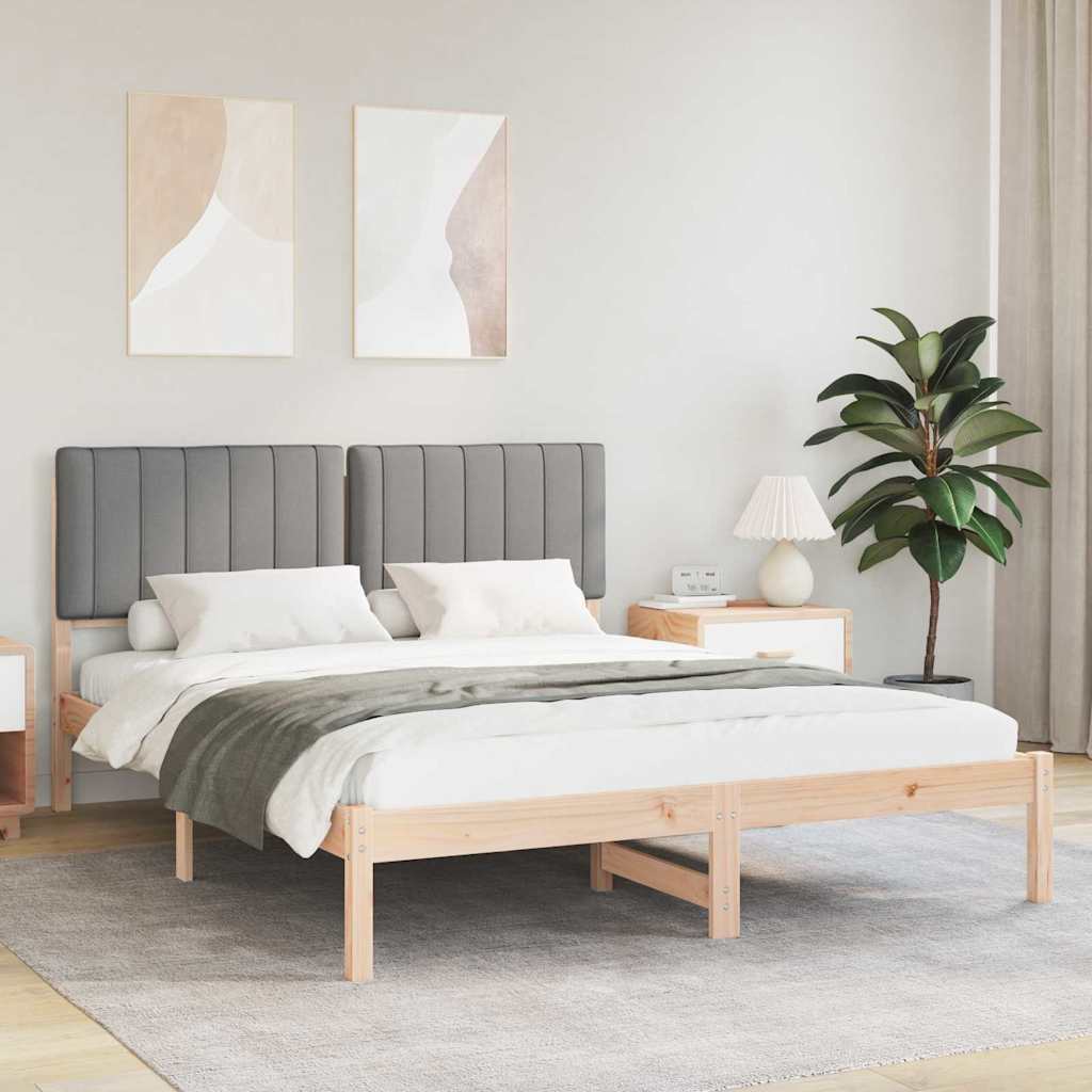 Krevetni okvir s tapiciranim uzglavljem Svijetlo siva Svjetlosiva 205.5 x 155.5 x 84.5 cm