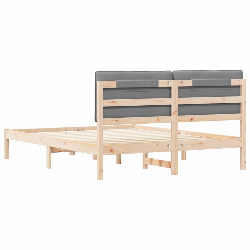Krevetni okvir s tapiciranim uzglavljem Svijetlo siva Svjetlosiva 205.5 x 155.5 x 84.5 cm