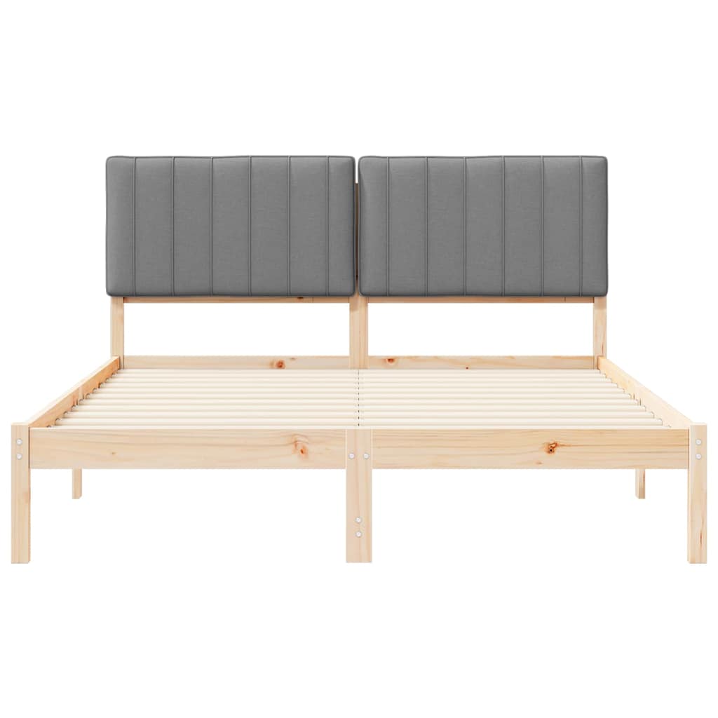 Krevetni okvir s tapiciranim uzglavljem Svijetlo siva Svjetlosiva 205.5 x 155.5 x 84.5 cm