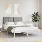 Krevetni okvir s tapiciranim uzglavljem Svijetlo siva Svjetlosiva 205.5 x 145.5 x 84.5 cm