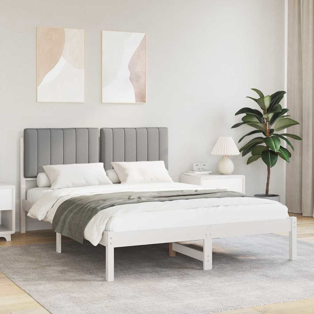 Krevetni okvir s tapiciranim uzglavljem Svijetlo siva Svjetlosiva 205.5 x 145.5 x 84.5 cm