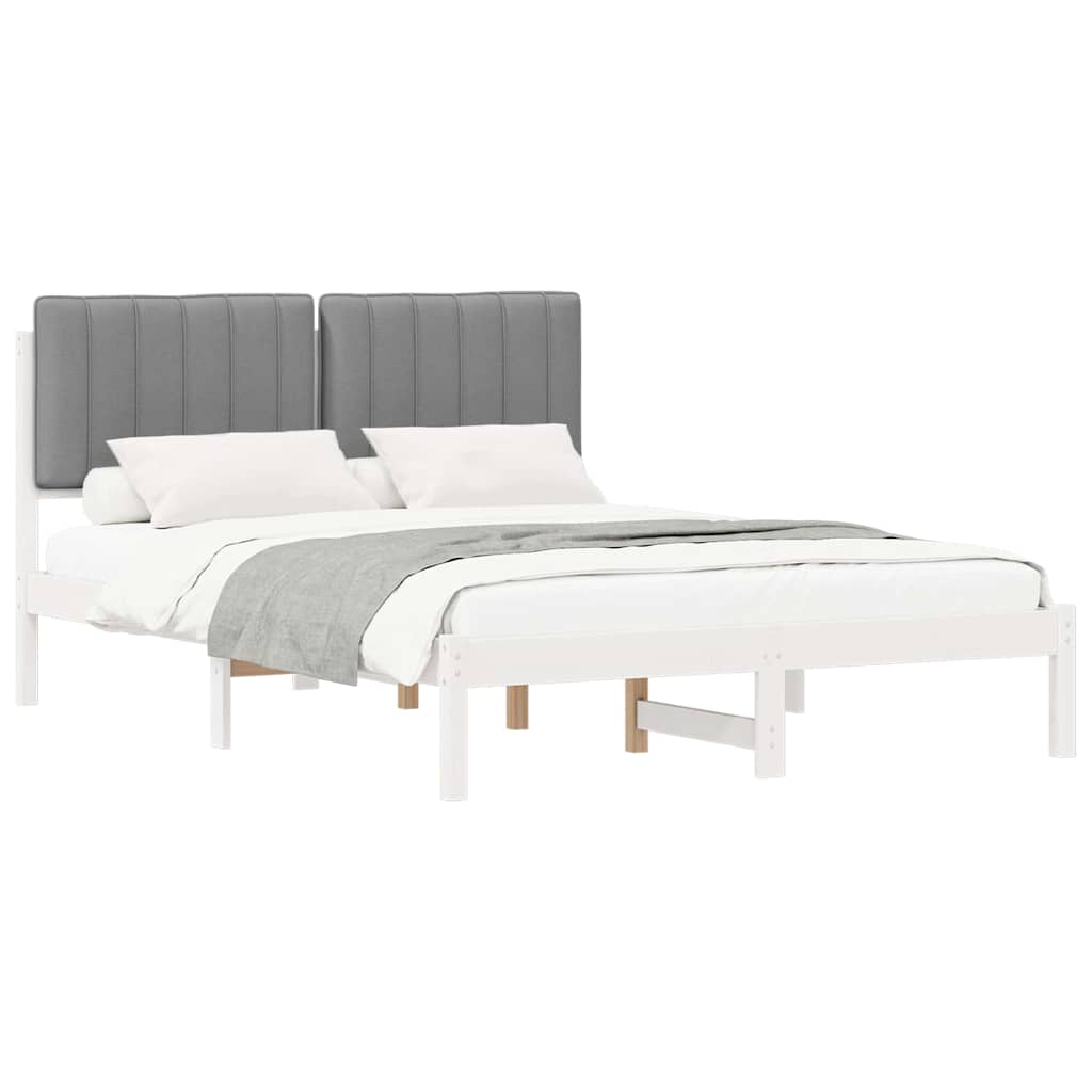 Krevetni okvir s tapiciranim uzglavljem Svijetlo siva Svjetlosiva 205.5 x 145.5 x 84.5 cm