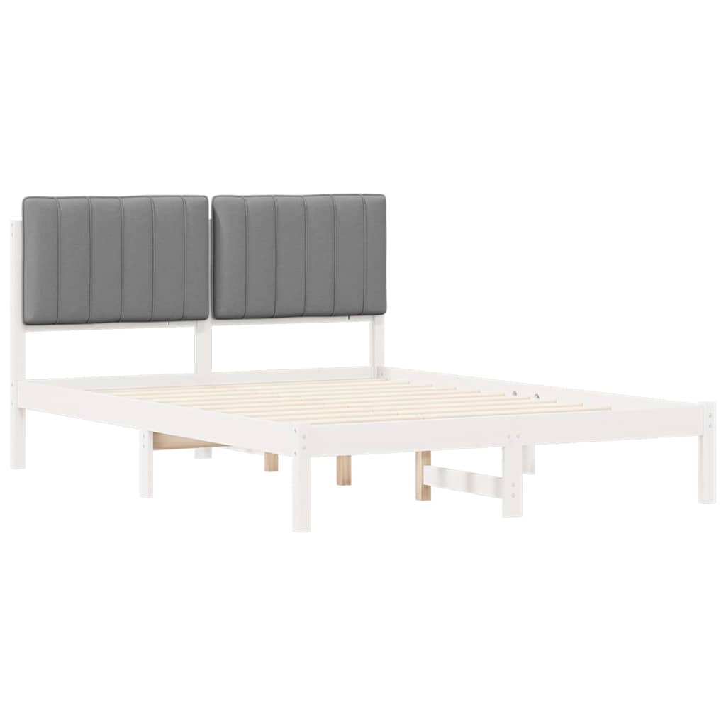 Krevetni okvir s tapiciranim uzglavljem Svijetlo siva Svjetlosiva 205.5 x 145.5 x 84.5 cm