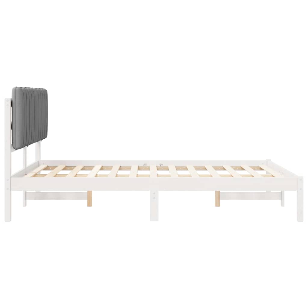 Krevetni okvir s tapiciranim uzglavljem Svijetlo siva Svjetlosiva 205.5 x 145.5 x 84.5 cm