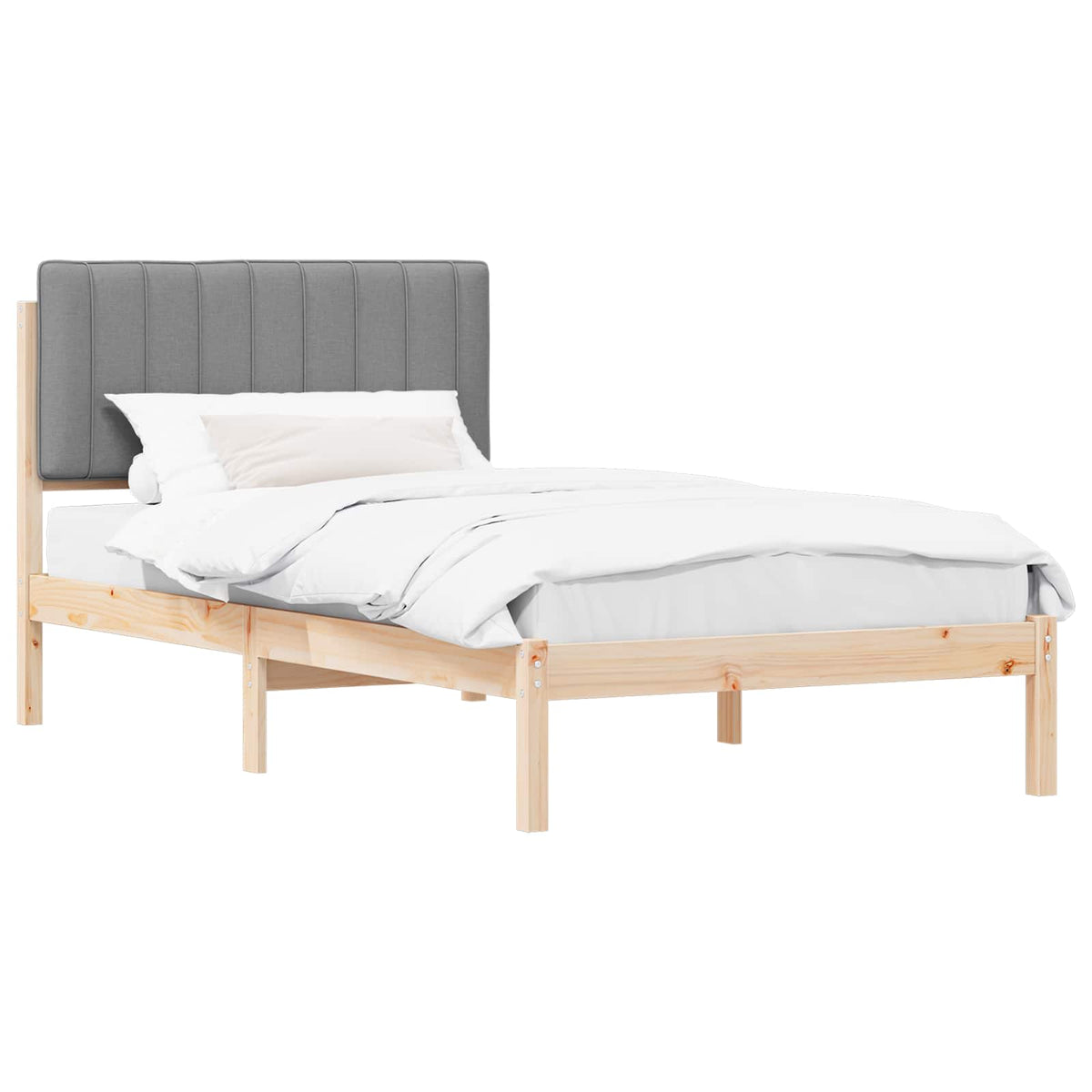 Krevetni okvir s tapiciranim uzglavljem Svijetlo siva Svjetlosiva 205.5 x 105.5 x 84.5 cm